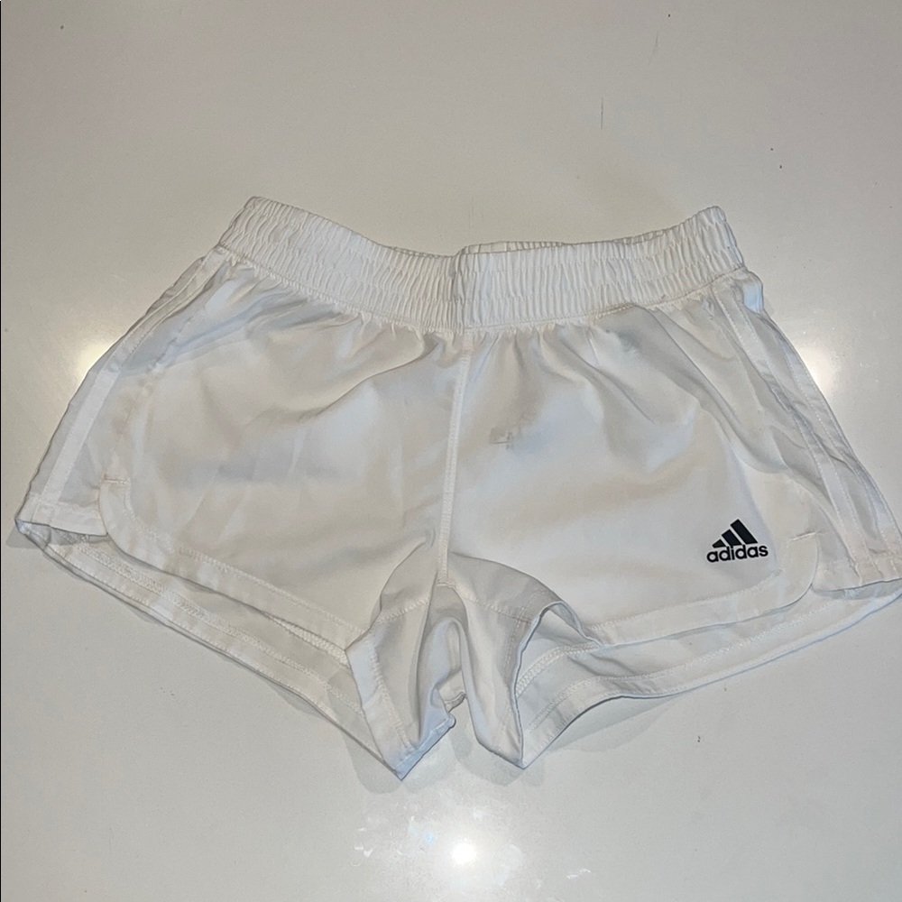 adidas White Women's Athletic Shorts with Logo